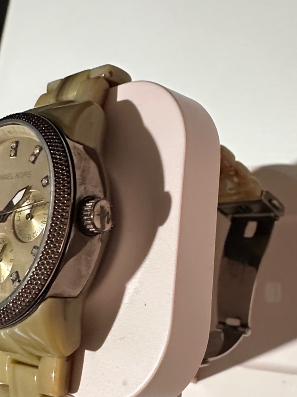 Michael Kors Gold and Cream Resin Bracelet Watch - Picture 3 of 10